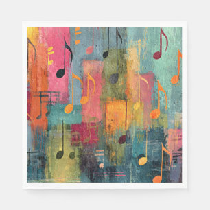 Serviette En Papier Thème Musical Art Abstrait