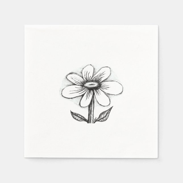 Serviette En Papier theme napkins for her with daisy (Devant)