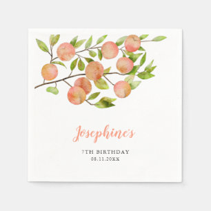 Serviette En Papier Thème Peach Fille Anniversaire Fête