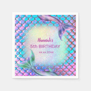 Serviette En Papier thème petite sirène motif Anniversaire