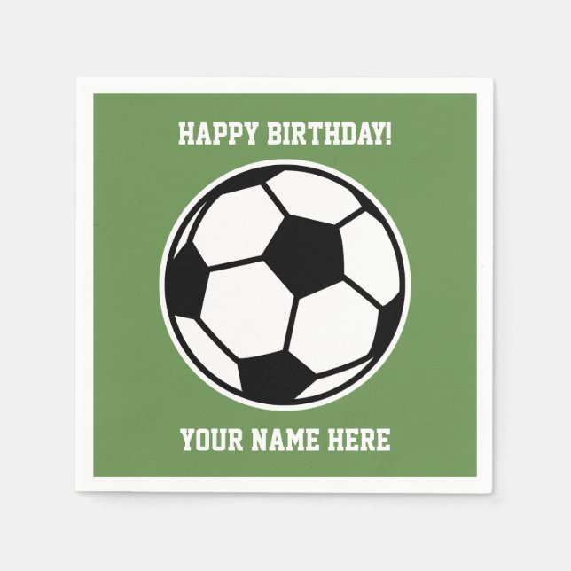Serviette En Papier Thème sportif de football personnalisé fête d'anni (Devant)