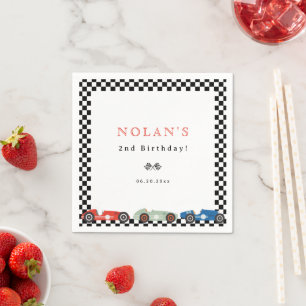 Serviette En Papier Thème Voiture Race Rétro Anniversaire