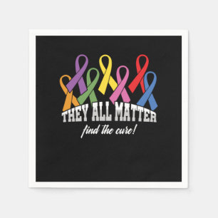 Serviette En Papier They All Matter Cancer Awareness Ribbon Venin