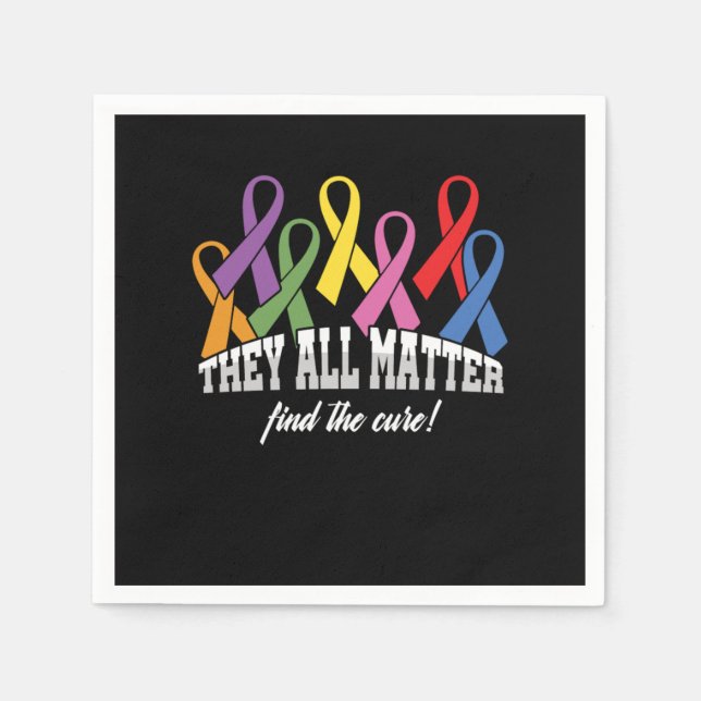Serviette En Papier They All Matter Cancer Awareness Ribbon Venin (Devant)