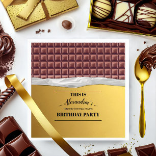 Serviette En Papier Ticket d'or personnalisé Chocolate Bar Party