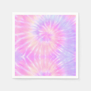 Serviette En Papier Tiedye Pastel Rainbow Spirale Hippie Tie Dye