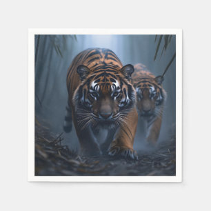 Serviette En Papier Tiges majestueux dans une jungle de Foggy