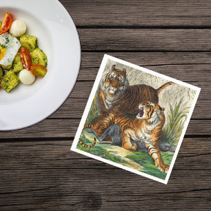 Serviette En Papier Tigre vintage-Asiatique trié