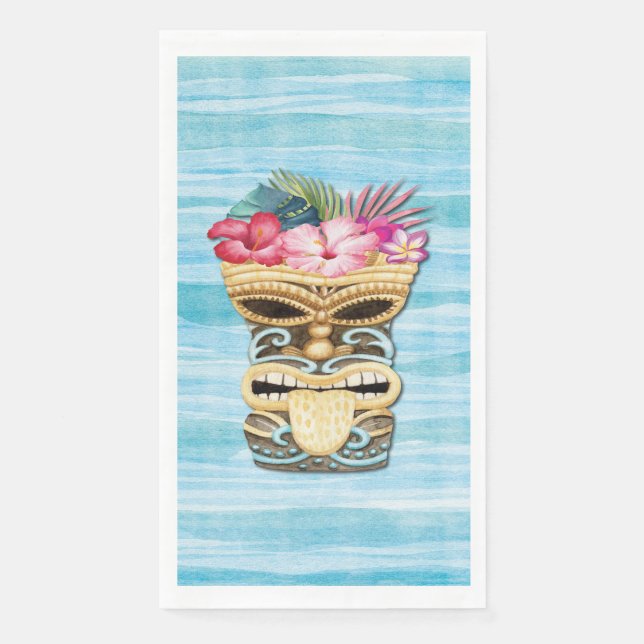 Serviette En Papier Tiki Bar Party Monogrammé (Devant)