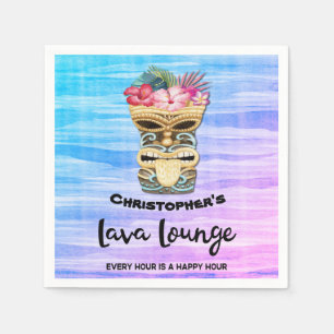 Serviette En Papier Tiki Bar Party Monogrammé