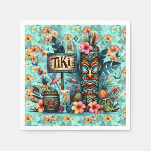 Serviette En Papier Tiki Bar tropical