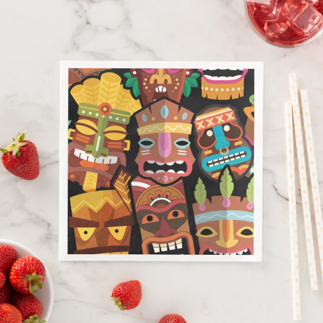 Serviette En Papier TIKI Pattern 5 (En situation)