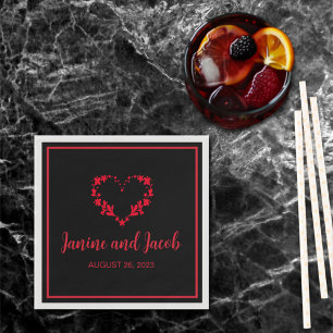 Serviette En Papier Til Death Do Us Part Gothique Noir et Rouge