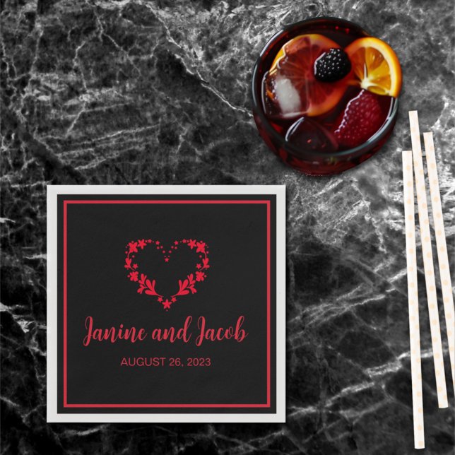 Serviette En Papier Til Death Do Us Part Gothique Noir et Rouge (Créateur téléchargé)