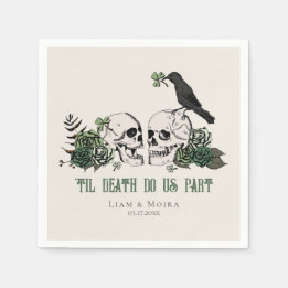 Serviette En Papier Til Death Jour de la Saint Patrick gothique Crâne 