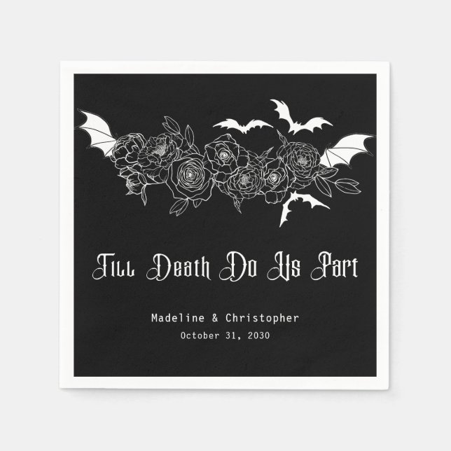 Serviette En Papier Till Death Do Us Part Gothic Black Wedding (Devant)