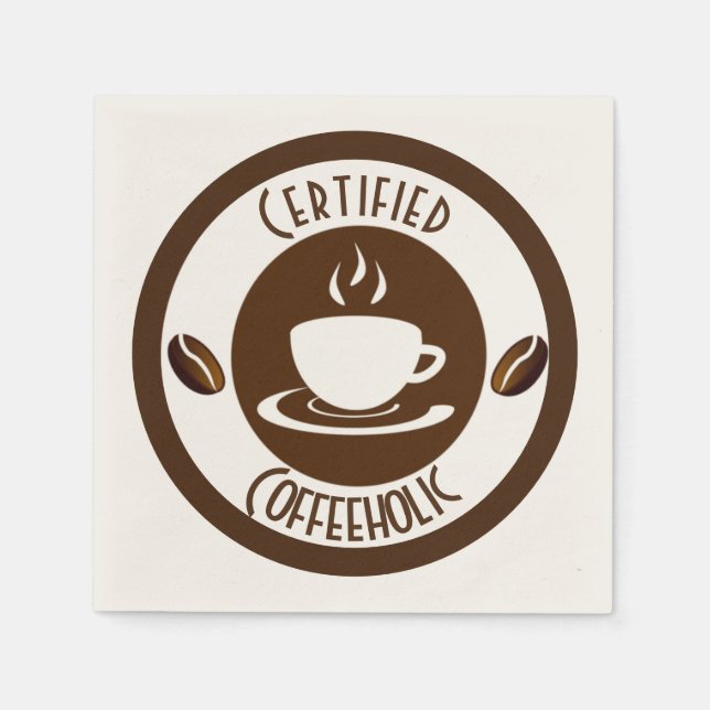 Serviette En Papier Timbre CoffeeHolic Certifié (Devant)