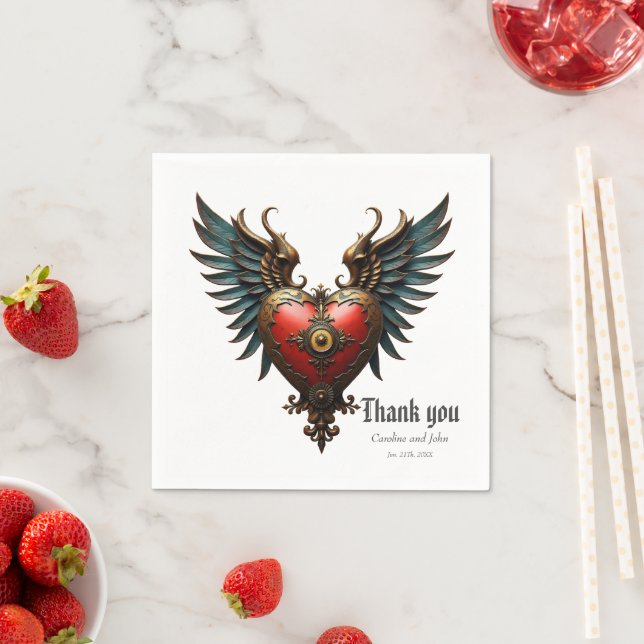 Serviette En Papier Timeless love, surreal elegance in steampunk style (En situation)