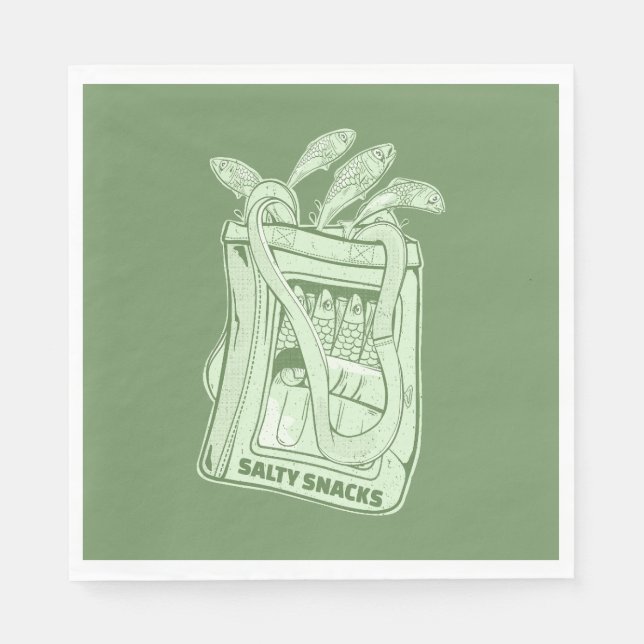 Serviette En Papier Tin de sardines salé snack (Devant)