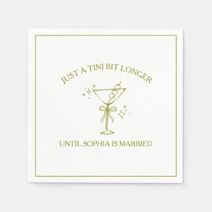 Serviette En Papier "Tini Bit Longer" Sale Martini Olive Bachelorette