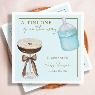 Serviette En Papier Tini One Blue Espresso Martini Boy Baby Shower