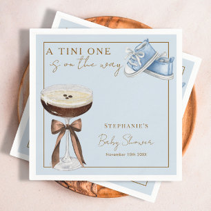 Serviette En Papier Tini Un Bleu Garçon Baby Shower Martini Espresso