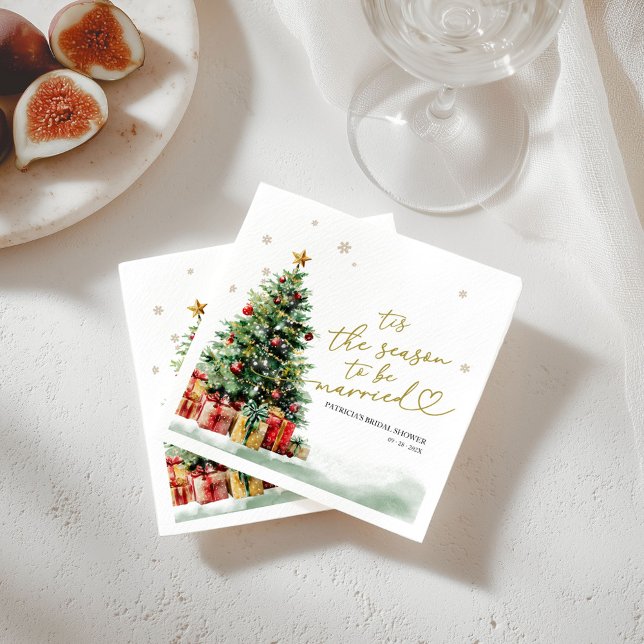 Serviette En Papier Tis the Season to be Married Bridal Shower (Créateur téléchargé)