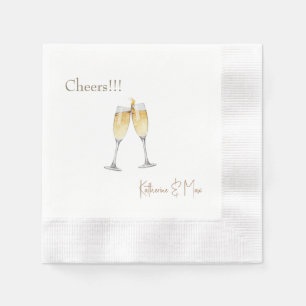 Serviette En Papier Toast au Champagne Mariage Personnalisé Monnaie