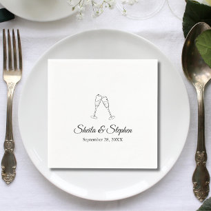 Serviette En Papier Toast Champagne Papier Mariage personnalisé