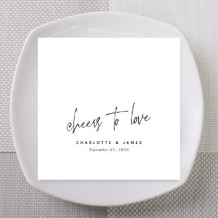Serviette En Papier Toasts Modernes à l'Amour Élégant Mariage Personna
