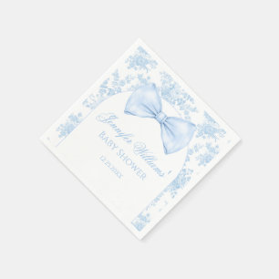 Serviette En Papier Toile Cute Blue Chic Bow Cravate bébé garçon Douch