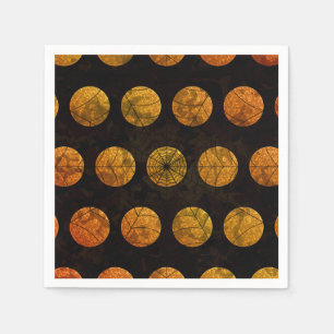 Serviette En Papier Toile d'araignée à pois noir et orange