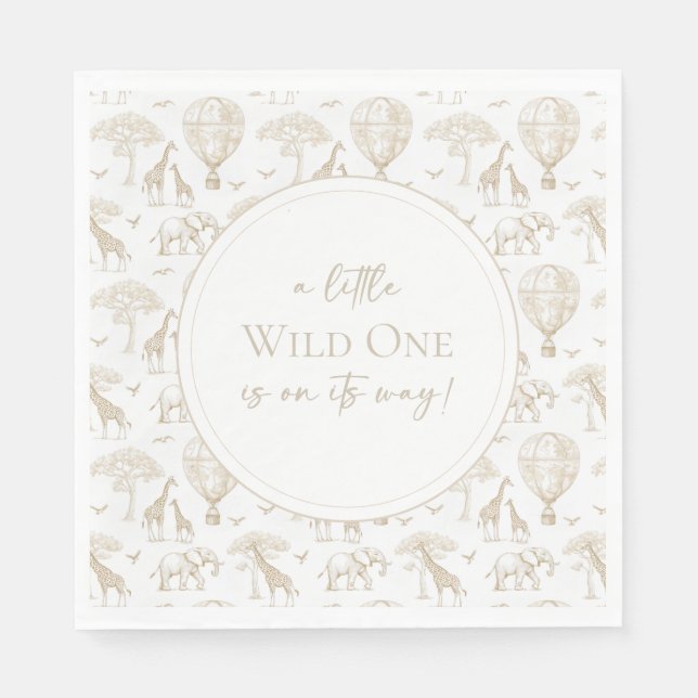 Serviette En Papier Toile de Baby shower classique Little Wild (Devant)
