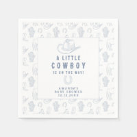 Toile de Jouy Blue Cowboy Baby shower occidental