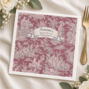 Serviette En Papier Toile de Jouy florale noire vintage Shower de mari