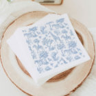 Toile de Jouy Safari animaux Baby shower bleu