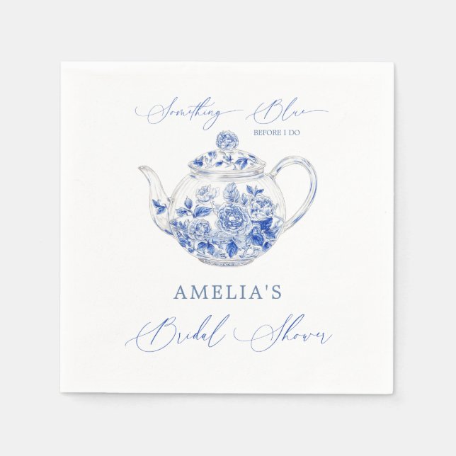 Serviette En Papier Toile de mariage Something Blue  (Devant)