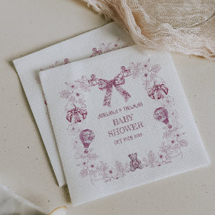 Serviette En Papier Toile Pastel Pink Retro Baby shower jouets