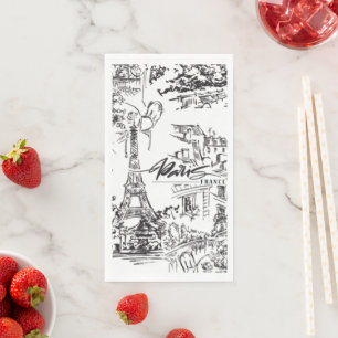 Serviette En Papier Toile Tour Eiffel