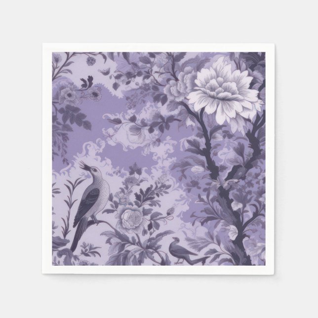 Serviette En Papier Toile violette de Fleur (Devant)