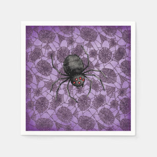 Serviette En Papier Toiles d'araignée Halloween sur violet 