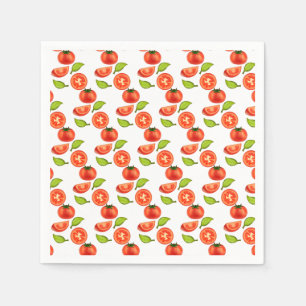 Serviette En Papier Tomates Et Feuilles D'Orégano