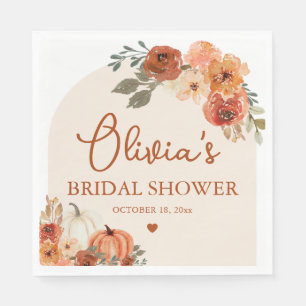 Serviette En Papier Tombe en amour Boho Terracotta Citrouille Fête des