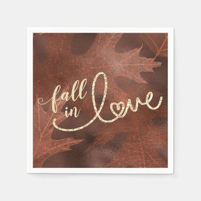Serviette En Papier Tomber amoureux de l'automne | Rustique Boho Chic  (Devant)