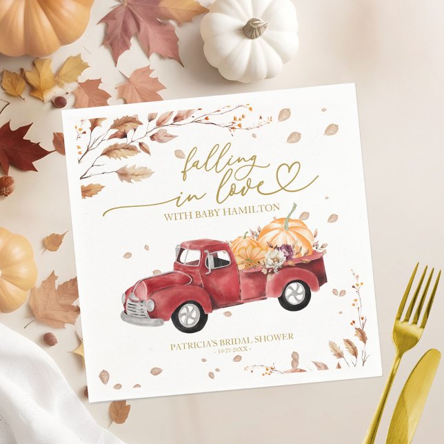 Serviette En Papier Tomber dans l'amour Baby shower d'automne (Créateur téléchargé)