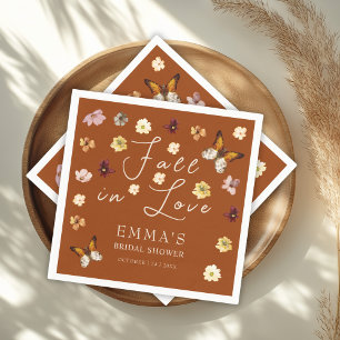 Serviette En Papier Tomber Dans L'Amour Brûlé Fête des mariées Boho Or