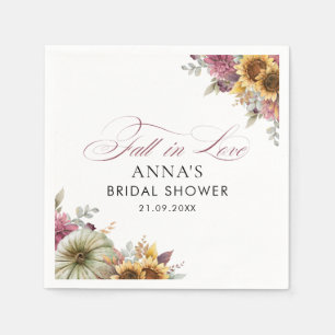 Serviette En Papier Tomber dans l'amour Fête des mariées florale