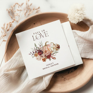 Serviette En Papier 'Tombez amoureux' Automne Fleurs Mariage de Pompes