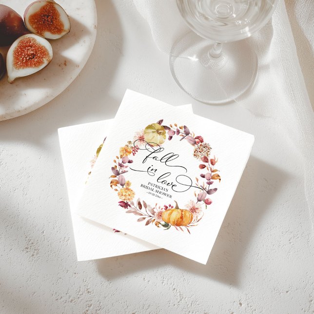 Serviette En Papier Tombez amoureux des feuilles d'automne Fête de mar (Créateur téléchargé)