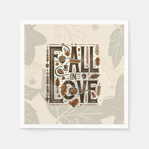 Serviette En Papier TOMBEZ AMOUREUX Rétro Automne Fête de fiançailles
